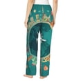 thumbnail image 3 of Disketp Around The Planet Print Women'S Comfy Pajama Pants Casual Drawstring Palazzo Lounge Wide Leg Pants, 3 of 9