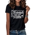 thumbnail image 2 of Ankishi Funny Tshirt Women Stronger Than The Storm Fashion Casual T Shirt Summer Loose Fit Clothes for Travel Dating, 2 of 7