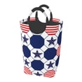 thumbnail image 1 of DouZhe 50L Rectangular Laundry Basket, Pride Red White Blue Stars Stripes Prints Waterproof Foldable Laundry Hamper with Aluminum Handles, 1 of 6