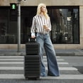 thumbnail image 2 of 2 Piece in ABS Spinner Wheel Luggage Sets, Hardside Suitcase with Combination Lock,20 inch Carry On Luggage 14 inch Cosmetic Case, 2 of 8
