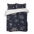 thumbnail image 2 of Navy Blue Coastal Twin Size Down Alternative Comforter,Lightweight Comforter Quilt Bedding Set with Pillow Shams Nautical Summer Beach Sea Turtle Starfish Bed Comforter Duvet Insert 68"x86", 2 of 7