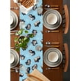 thumbnail image 2 of Blue Christmas Burlap-Cotton Table Runner 90 Inches Long,Watercolor Penguin Xmas Snowflake Farmhouse Table Runners,Outdoor Dining Tablecloths Decor for Baby Shower Party Wedding 13x90, 2 of 9