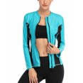thumbnail image 5 of Beautyin Women's Zip Front Rash Guards Top Long Sleeves Patchwork Athletic Shirt, 5 of 8