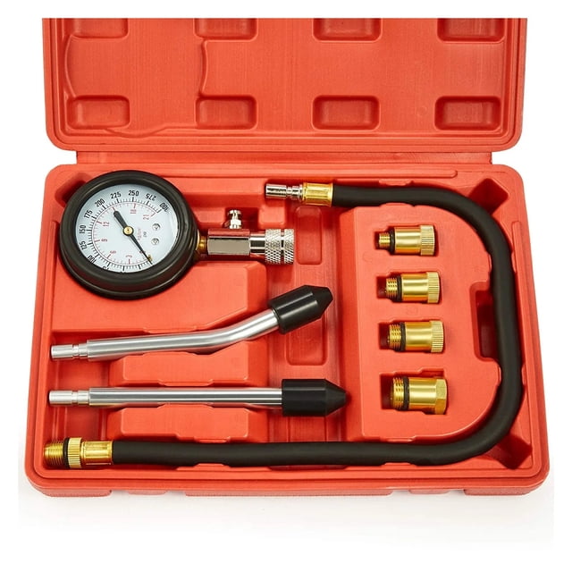Testeur de Compression Moteur à Essence 0-300psi, Testeur de Pression Moteur Auto, Kit de Test Automobile, Résistance à la Corrosion