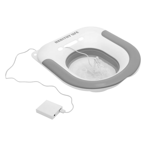 Threns Electric Sitz Bath Wide Ergonomic Cushion Foldrable Portable Hip Bath Bowl for Hemorrhoid Postpartum Recovery Intimate Cleaning