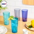 thumbnail image 2 of Vasos reutilizables de plástico acrílico para café de EE. UU. (juego de 16) vasos de agua de 20 onzas Colores costeros | Juego económico de vasos para beber estilo restaurante, apilables, sin BPA, fab, 2 of 5