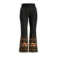 thumbnail image 4 of DISNIMO Black Christmas Girls Flare Leggings with Pockets High Waisted Bootcut Yoga Pants Kids Dance Bell Bottoms Leggings for Kids 5-6 Wide Leg Leggings with Pockets, 4 of 7