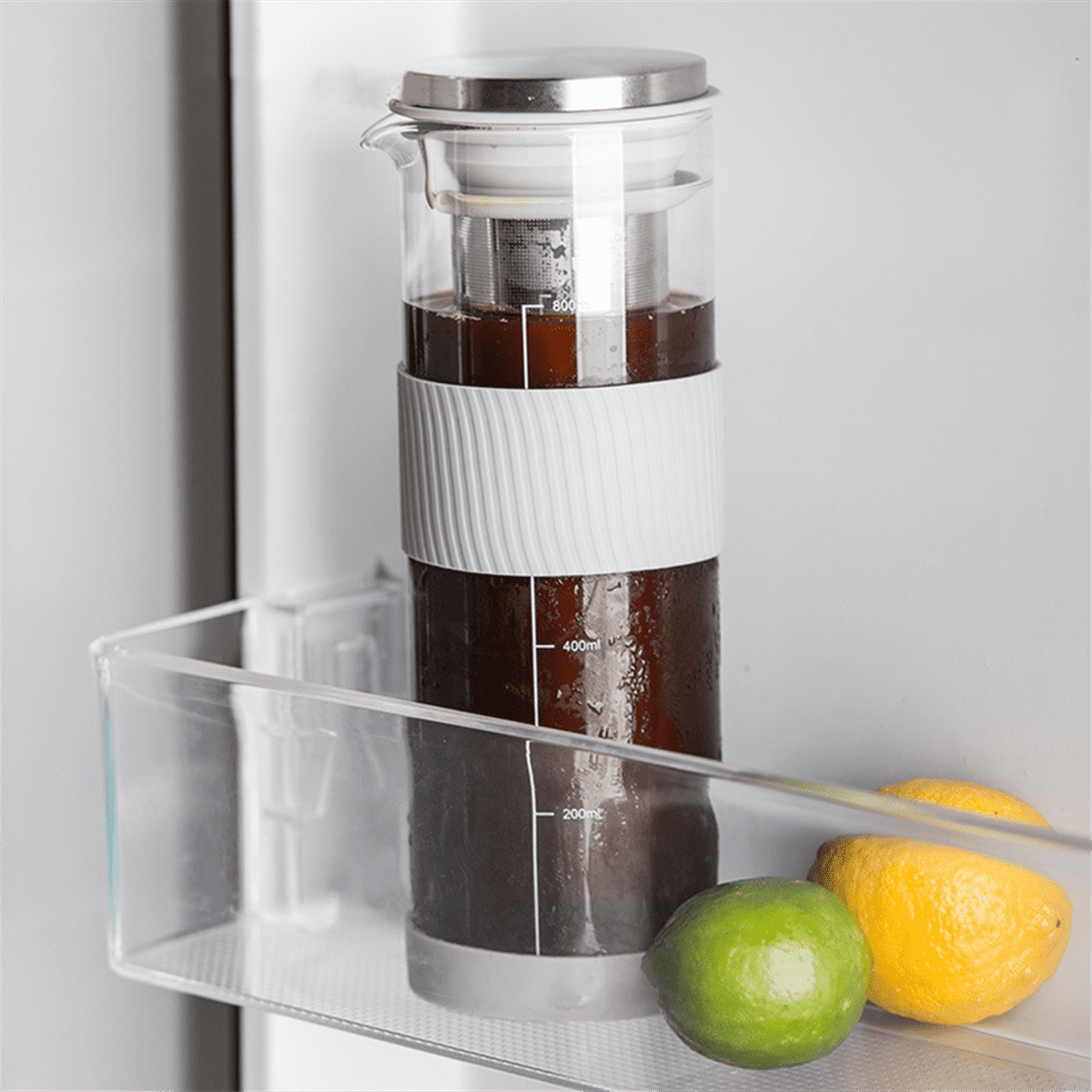 Cold Brew Coffee Maker Jar Pitcher 800ML Stainless Steel Filter with Cup Brush Cold Brew Pitcher