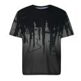 thumbnail image 1 of Hombres Casual manga corta estampado cuello redondo moda pulóver camiseta blusa Tops Pompotops oipoqjl7256, 1 of 4