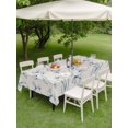 thumbnail image 4 of Outdoor Tablecloth with Umbrella Hole for Patio/Picnic/Party/Camping, Vintage Floral Waterproof Table Cloth Rectangle Table Cover Washable, Navy Blue Flowers Retro Pastoral Plants (60"x 84"), 4 of 9