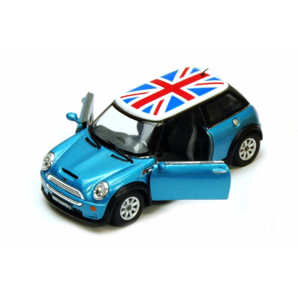 Mini Cooper S w/ British Flag, Blue Kinsmart 5059DFB 1/28 scale