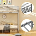 thumbnail image 4 of iRerts Metal Bunk Bed Twin Over Twin, Modern Bunkbeds Heavy Duty Iron Bed with Safety Guard Rails and Space-Saving, Steel Bed Twin Over Twin Bunk Bed for School Bedroom, Gray, 4 of 11