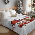 thumbnail image 3 of Christmas Truck Barn Flannel Blanket for Bed,Travel and Camping, Barn Snowman Christmas Tree Dog Cow Super Soft Cozy Blanket for All Seasons 30"x40", 3 of 9