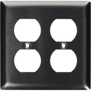 Legrand - Pass & Seymour SL82CC5 Stainless Steel Wall Plate 430 Two Gang Two Duplex Outlet No Line