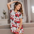 thumbnail image 3 of Sikiie Gnomes On The Car Print Women's Short-sleeved Nightdress, Round Neck Pullover Nightdress Pajamas Summer Home Wear, 3 of 6