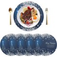 thumbnail image 3 of GZHJMY Blue Christmas Snowflake Round Placemats Set of 4, Non-Slip PVC Table Mats Washable Heat Resistant Place Mats for Kitchen Dining Table Christmas Home Decor, 15.4 Inch Table Mat, 3 of 7