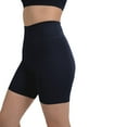 thumbnail image 6 of YITTY Active Women's UltraLuxe High Waist Biker Shorts – 3''/6'' Squat Proof, Tummy Control, Compression, Deep Navy, XS, 6", 6 of 7