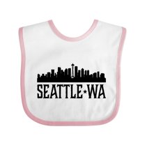 Inktastic Seattle Washington City Skyline Boys or Girls Baby Bib