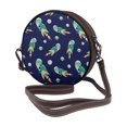 thumbnail image 2 of Zufioo Astronaut Dinosaur Print Leather Shoulder Round Bag, Waterproof Leather Crossbody Bag, Detachable Shoulder Strap and Carrying Loop, Women's Luggage Accessories-One Size, 2 of 5