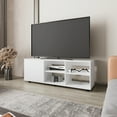 thumbnail image 2 of Xukmct Media Console for TVs up to 52 Inch, Entertainment Center with 4 Open Shelves, Tv Stand for Living Room, Bedroom, White, 2 of 7