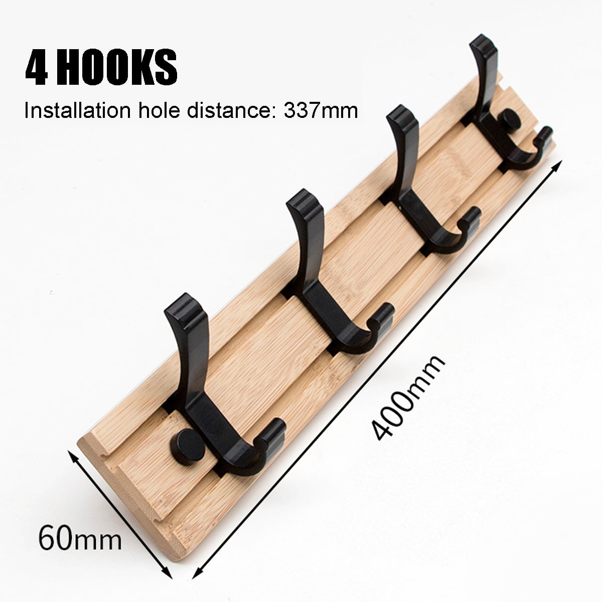 Details about   Wooded Hanger Removable Adjustable Clothes Rack Wall Door Hanging 4/5/6 Hooks 