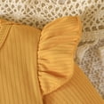 thumbnail image 6 of Glisme Girls Dresses Baby Long Sleeve Dress With Print Flutter Sleeves And Bow Detail Soft Casual Party Dress Yellow Sundress Size 6-9 Months, 6 of 6