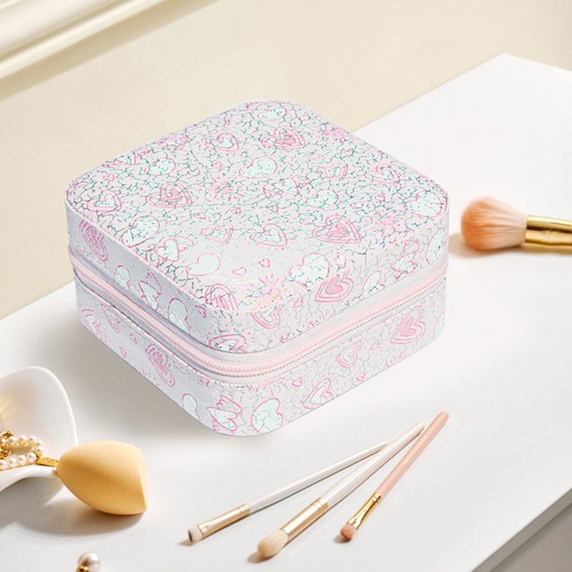 Fiudx Mini Joyero, Elegante Organizador de Viaje Morado, Diseño de Compartimentos de Gran Capacidad, Interior de Terciopelo, Ideal para Exhibir y Guardar Joyas, Regalo Perfecto para Tus Seres Querido