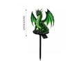 thumbnail image 3 of Glowing Emerald Green Dragon Solar Landscape Stake Light, Medieval Fantasy Guardian Dragon Resin Statue, Weatherproof Outdoor Light for Halloween Autumn Party Yard Path Display, 3 of 9