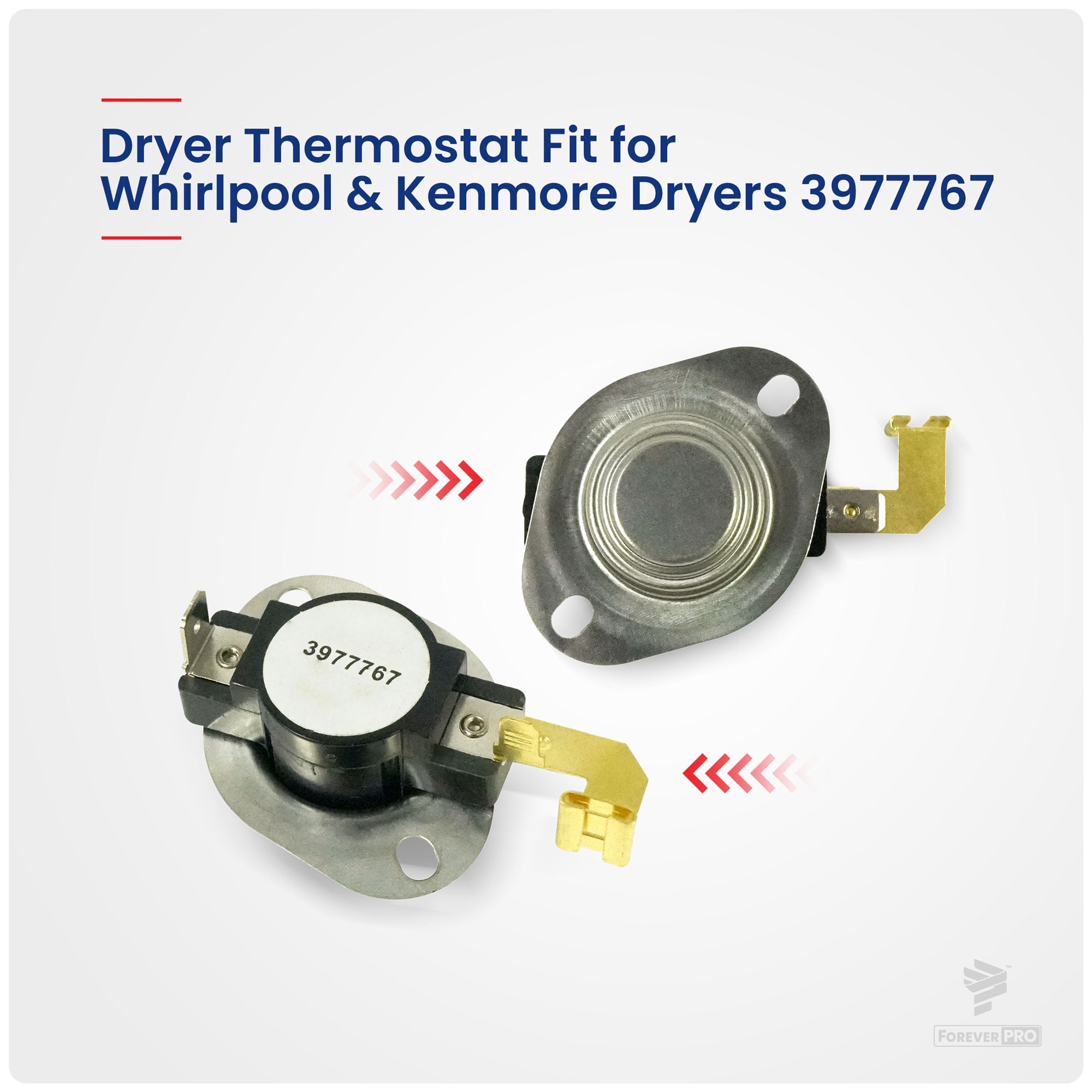 ForeverPRO WP3977767 Hi Limit Thermostat for Whirlpool Dryer 3977767 3399693 898078