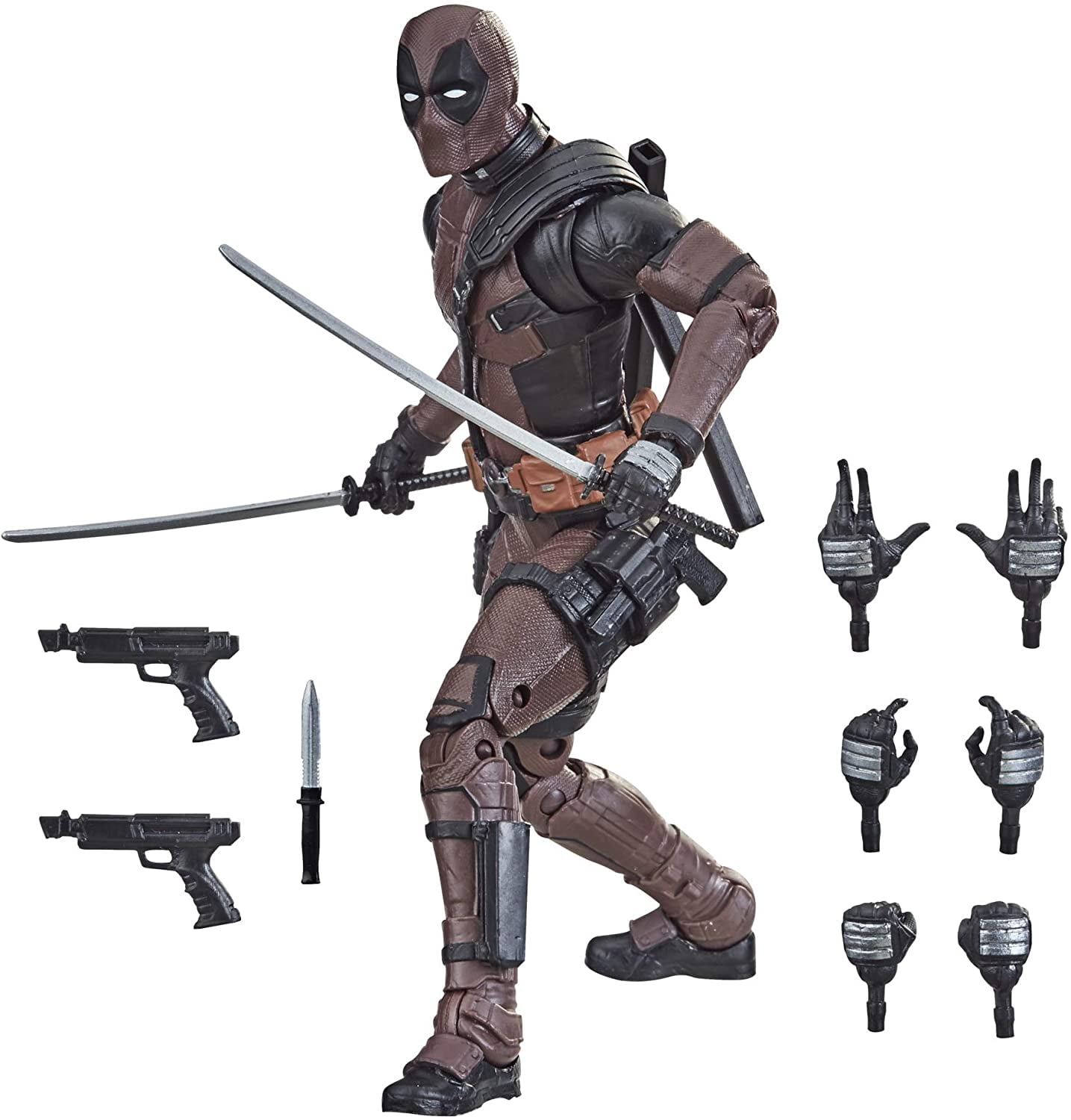 Marvel Legends Series 6-inch Premium Deadpool Action Figure from Deadpool 2 Movie and 11 Accessories