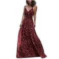 thumbnail image 1 of Moda mujer verano estampado casual con cuello en V sin mangas vacaciones Cami vestido largo Fridja  hj3301, 1 of 1