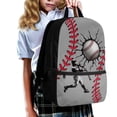 thumbnail image 3 of Binienty Grey Baseball Print Kids Backpack 17 Inch for School Girls 4th Grade Large Capacity Bookbag with Built-in Laptop Pocket & Mesh Side Holders Lightweight Casual Daypack, 3 of 6