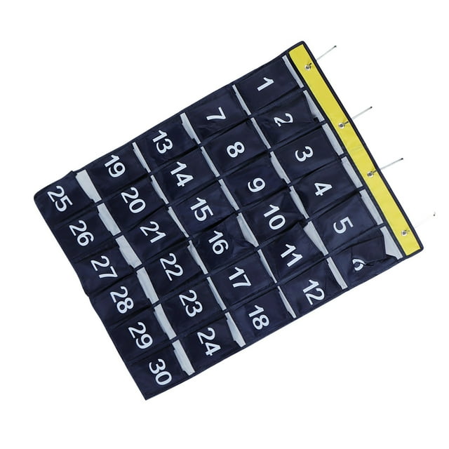 Classroom Pocket Chart, Cell Phones Calculator Holder, 30 Pockets Wall Hanging Storage Bag, Waterproof Phone Holder Hanging Organizer for Mobile Phones, , Keys