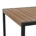 thumbnail image 6 of Emma + Oliver 30" x 48" All-Weather Faux Teak Patio Dining Table with Steel Frame - Seats 4, 6 of 10