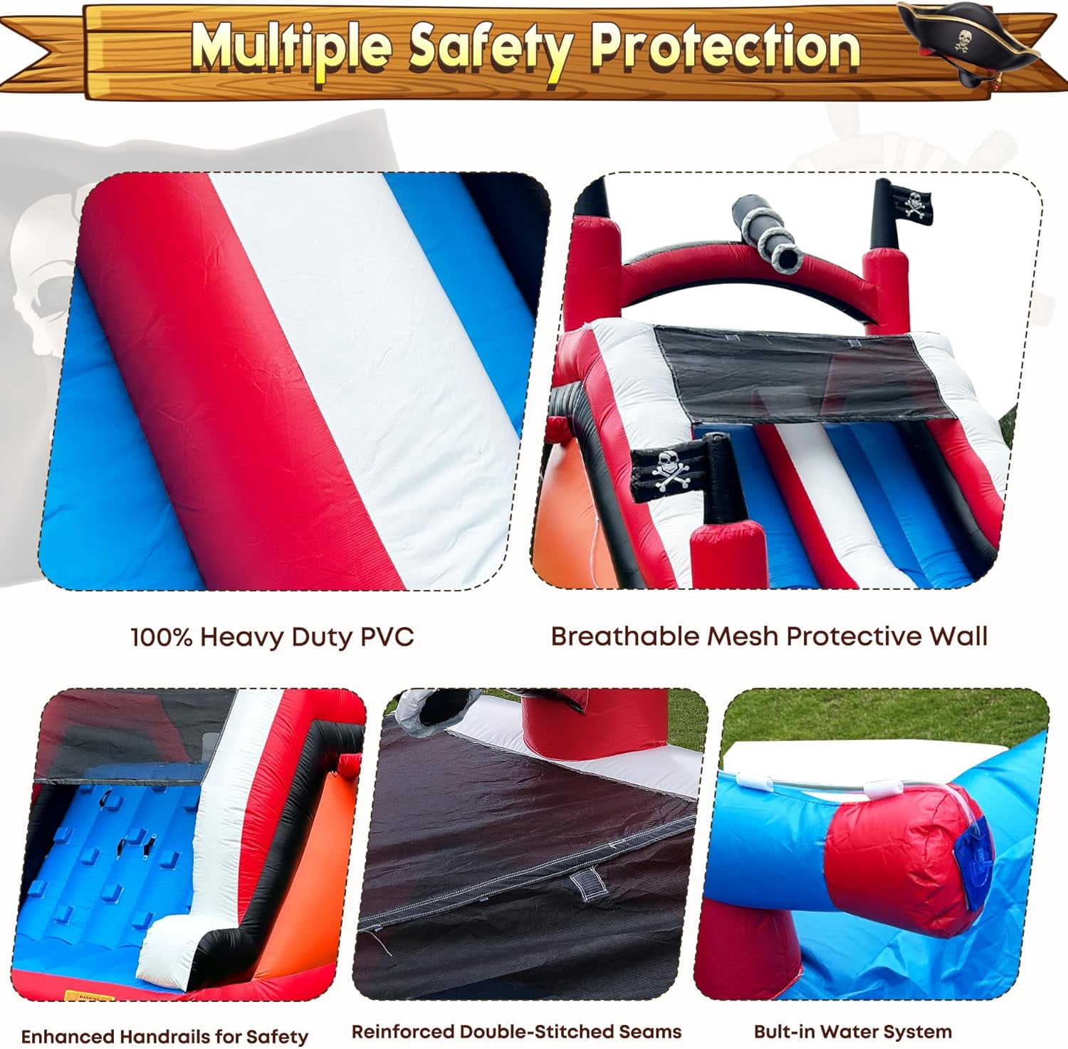 NBSPORT 23ft Heavy-Duty Inflatable Water Slide for Adults & Kids, Commercial PVC with 950W Blower for Outdoor Wet or Dry Fun