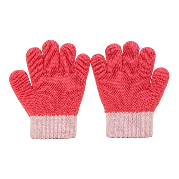 Baby Acrylic Knit Gloves Soft Warm Winter Mittens For Infant 2-4 Years Elastic Toddler Stretchable Mittens