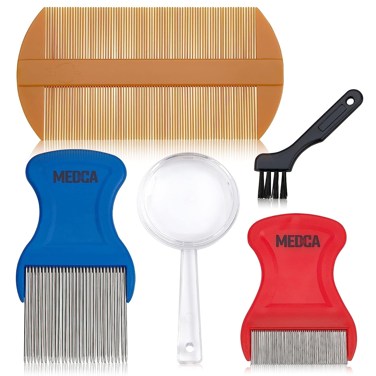 MEDca Premium 5 Piece Lice Kit Nit Removal Fine Tooth Comb, One Size, H x 1.06 in