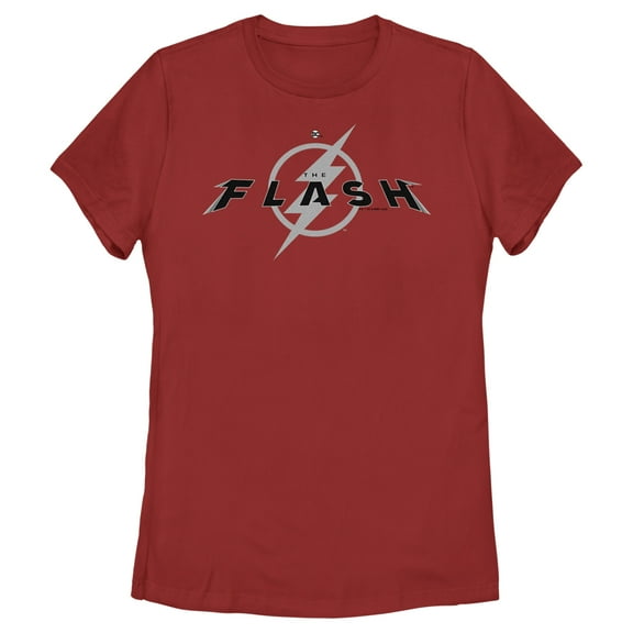 Women's The Flash Black Official Logo  Graphic Tee Red X Large