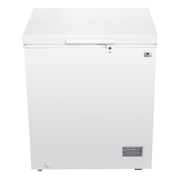 White Westinghouse  Congelador 5 pies 145 L  WWCCF05145LHWSD Ruedas  Condensador interno  Control dual de temperatura  Canastilla interior  Cerradura con llave  Manija Exterior