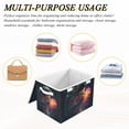 thumbnail image 6 of Yayeee Collapsible Cube Storage Bin with Lid Fabric Closet Decorative Basket with Handles, Black Astronaut, 6 of 7