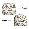 thumbnail image 3 of 2 PCS Car Headrest Cover, Colorful Cute Lizard Gecko Stars Soft Car Seat Head Rest Cover Protector Interior Car Accessories Seat Covers for Cars Truck Auto Only Covers, 3 of 8