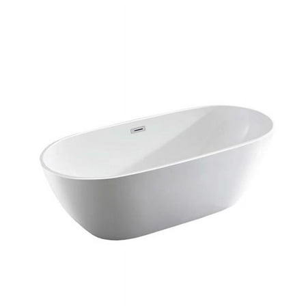 Bellaterra Home BA6602 71 in. Como Freestanding Bathtub, Glossy White