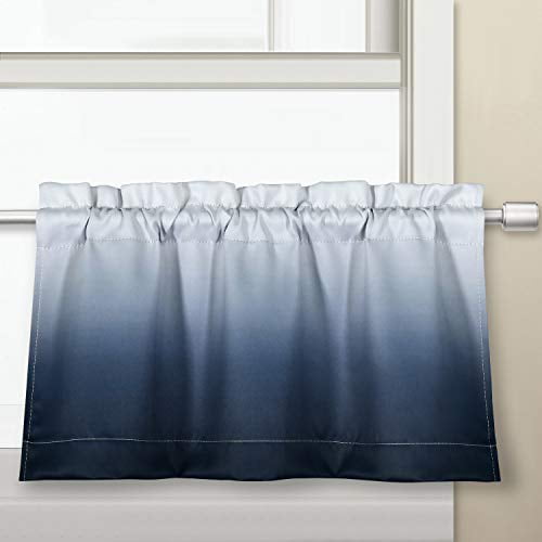 Navy Blue,1 Panel,36 W X 16 Inches Long Grommet Top Short Kitchen Window Treatment Curtain Window Valance for Living Room SeeGlee 36 Inches Wide Small Blackout Valance for Bathroom