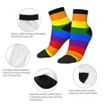 thumbnail image 4 of Women Men Athletic Socks Gay Pride Flag Rainbow Cushioned Quarter Ankle Socks, 4 of 7