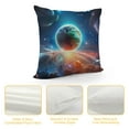 thumbnail image 4 of Fenyluxe Galaxy Stars Hologram Pillow Covers for Couch Sofa Indoor Outdoor, Printed on Both Sides, Square Design, Short Plush, 1PC 12x12in, 4 of 5