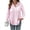 Pink, variant on Womens Button Down Shirts Daily Wear Long Sleeve Blouses Casual Collared Loose Fit Gauze Tops with Pocket