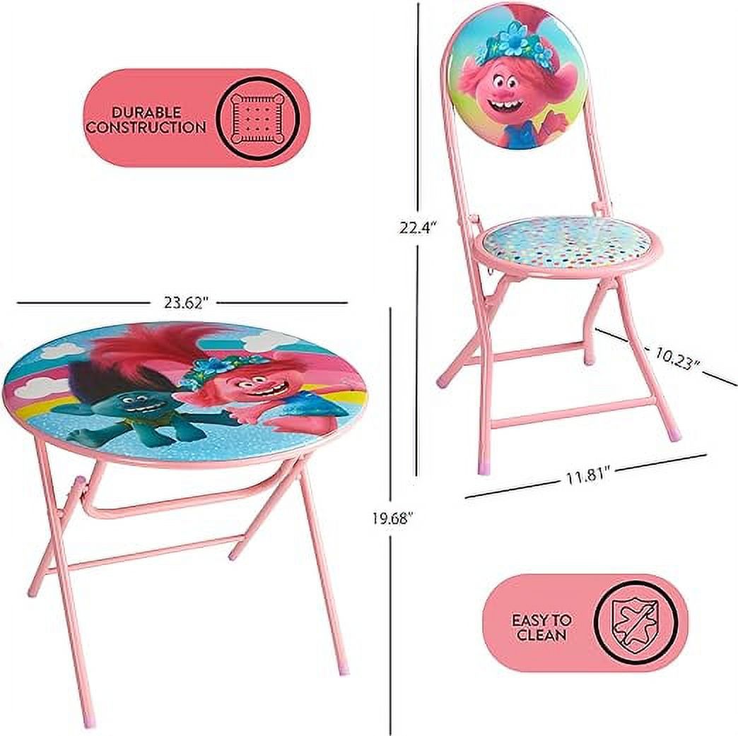 DreamWorks Trolls 3-Piece Kids' Round Table and Chair Set photo 2