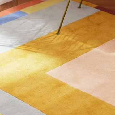 ALEF HOME Geometric Collection Multicolor Tufted Area Rug, 9' x 12', Quick Dry