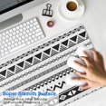 thumbnail image 4 of Long Mouse Pads for Desk,Black Geometric Striped Pattern Desk Mats on Top Of Desks, Desk Mouse Pad Extra Large with 3mm Non-Slip Base and Stitched Edge for Gaming,Office,Work,Home 31.5"x11.8", 4 of 6