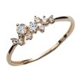 thumbnail image 3 of Anillo de mujer con diamantes irregulares y estrellas bañados en oro de 14 quilates en plata de ley S925, anillo extremadamente fino, 3 of 5